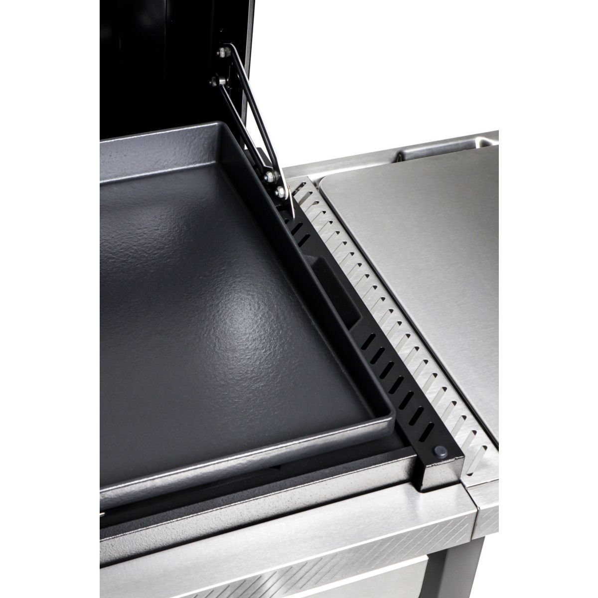 Plancha gaz black 3 brûleurs sur chariot, 76x46 cm noir, WEBER