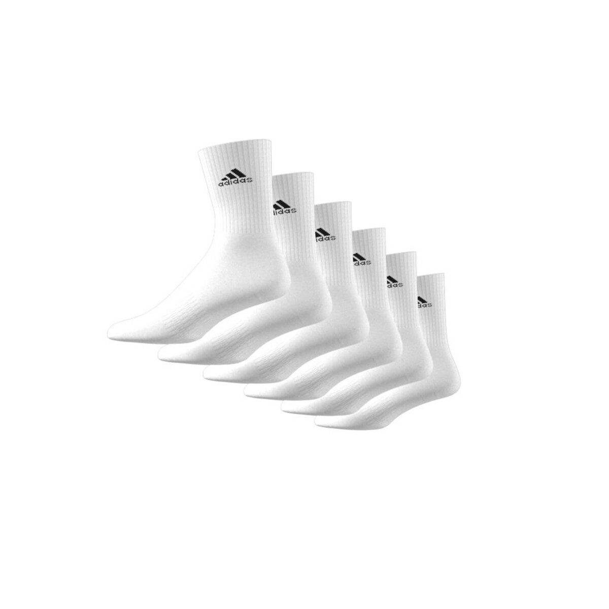 Lot de 6 paires de chaussettes hautes blanc, adidas Performance