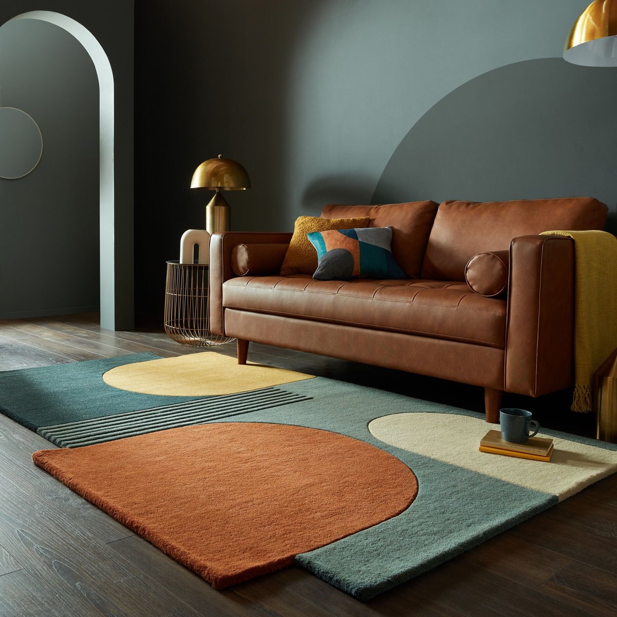 Tapis pure laine LOZENGE multicolore, FLAIR RUGS