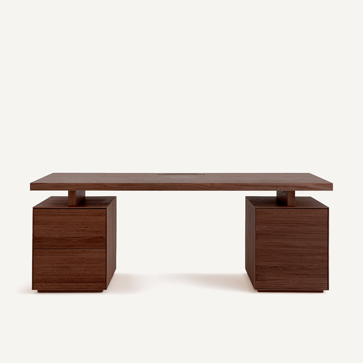 Caisson bureau 2 tiroirs en MDF plaqué noyer, MIKUBE noyer, AM.PM