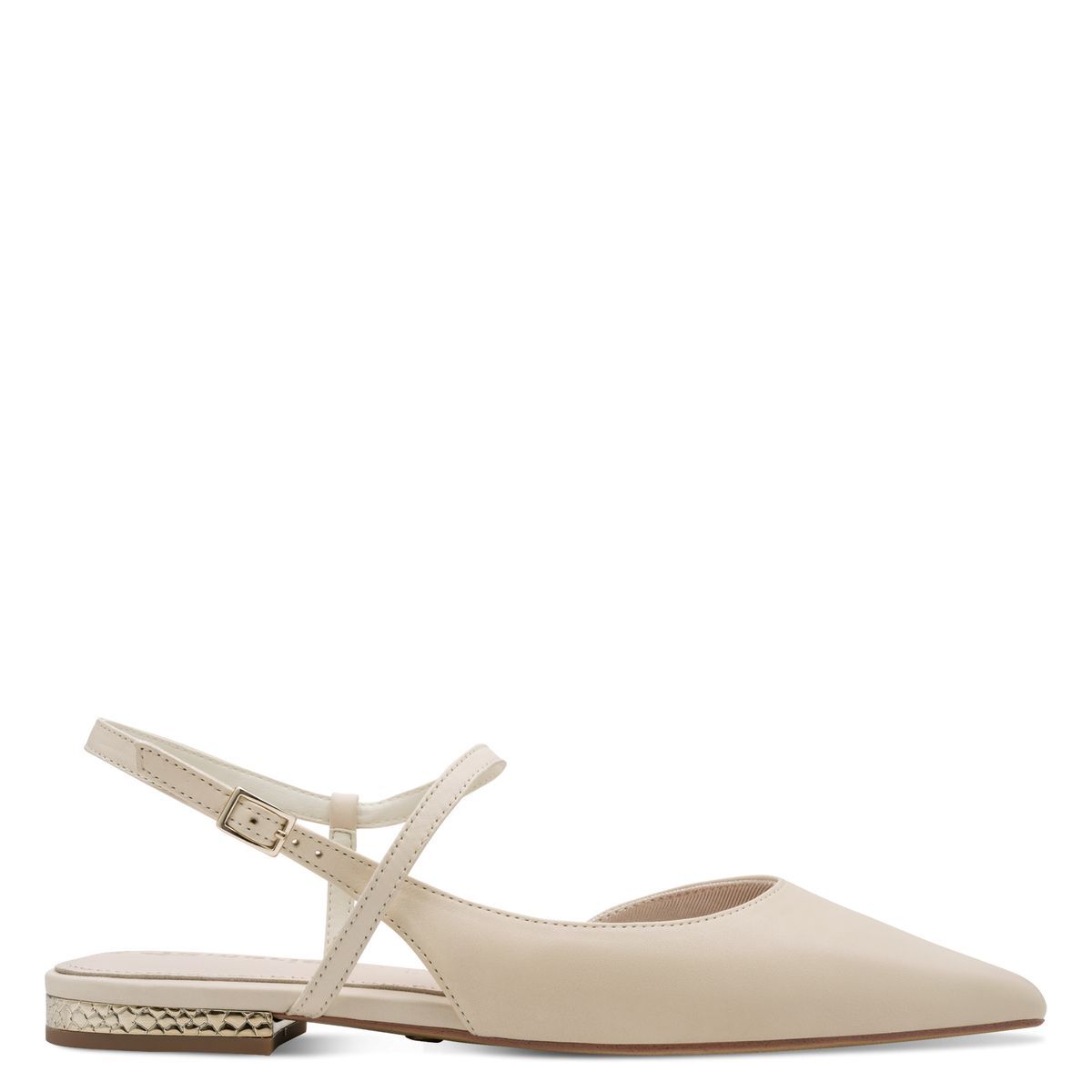 escarpin en cuir beige ivoire, TAMARIS