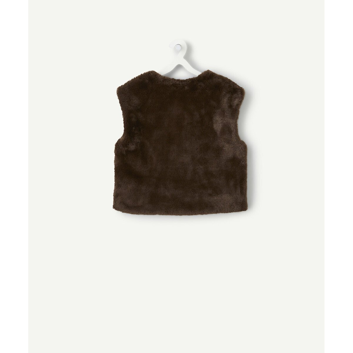 Gilet sans manches duveteux marron, TAPE A L'OEIL