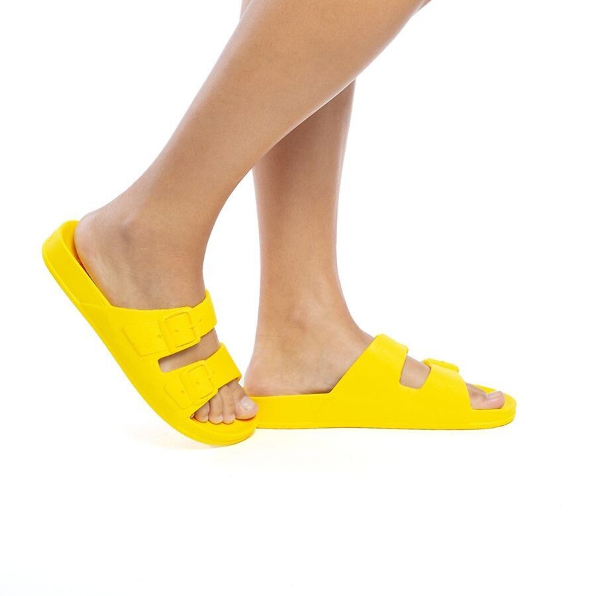 Chinelos com duas tiras, Bahia amarelo fluorescente, CACATOES