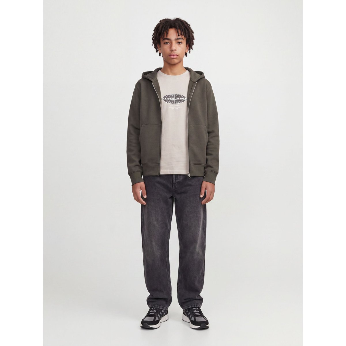Jean Baggy Fit black denim, JACK & JONES JUNIOR
