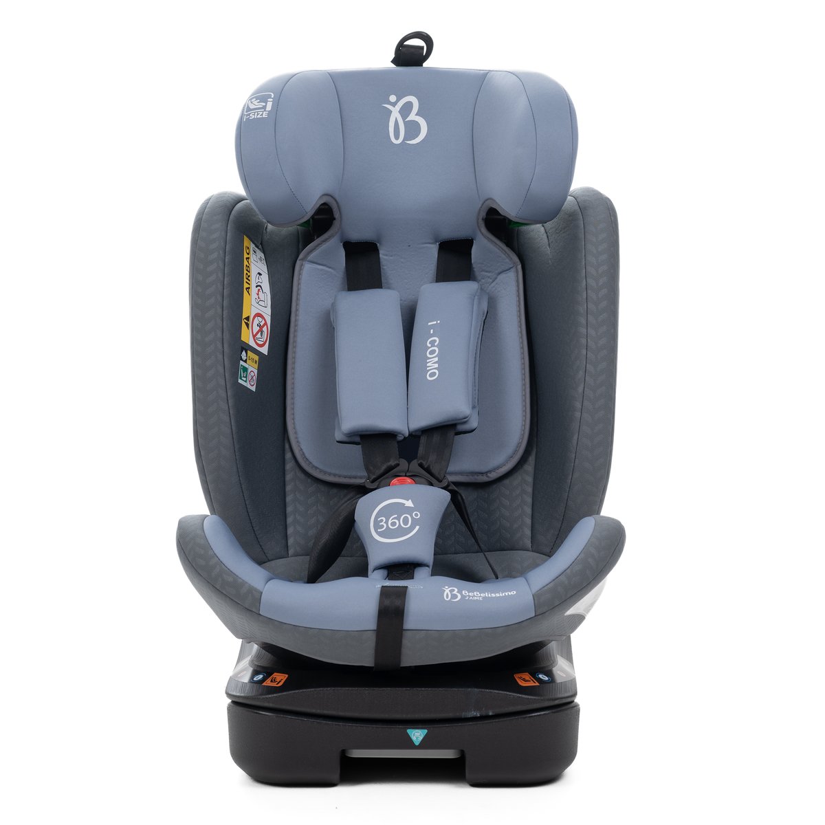 Bebelissimo - Siège auto Isofix - pivontant 360 ° - 40-150 cm - 0-36kg i- COMO gris couleur unique, BEBELISSIMO J'AIME