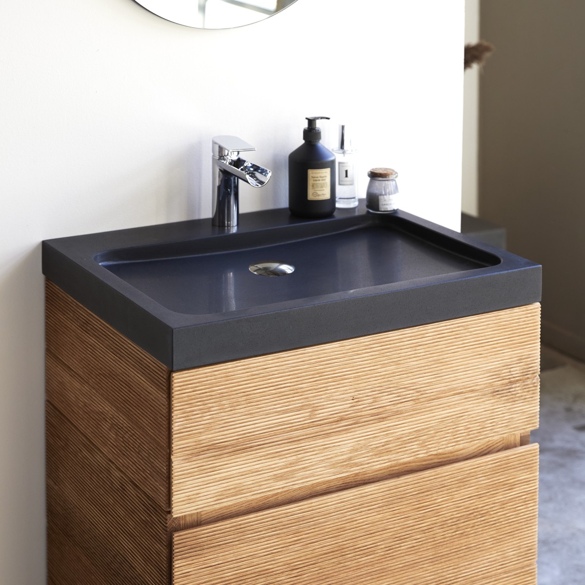 Meuble Salle De Bain en Chêne massif, KARL naturel, TIKAMOON