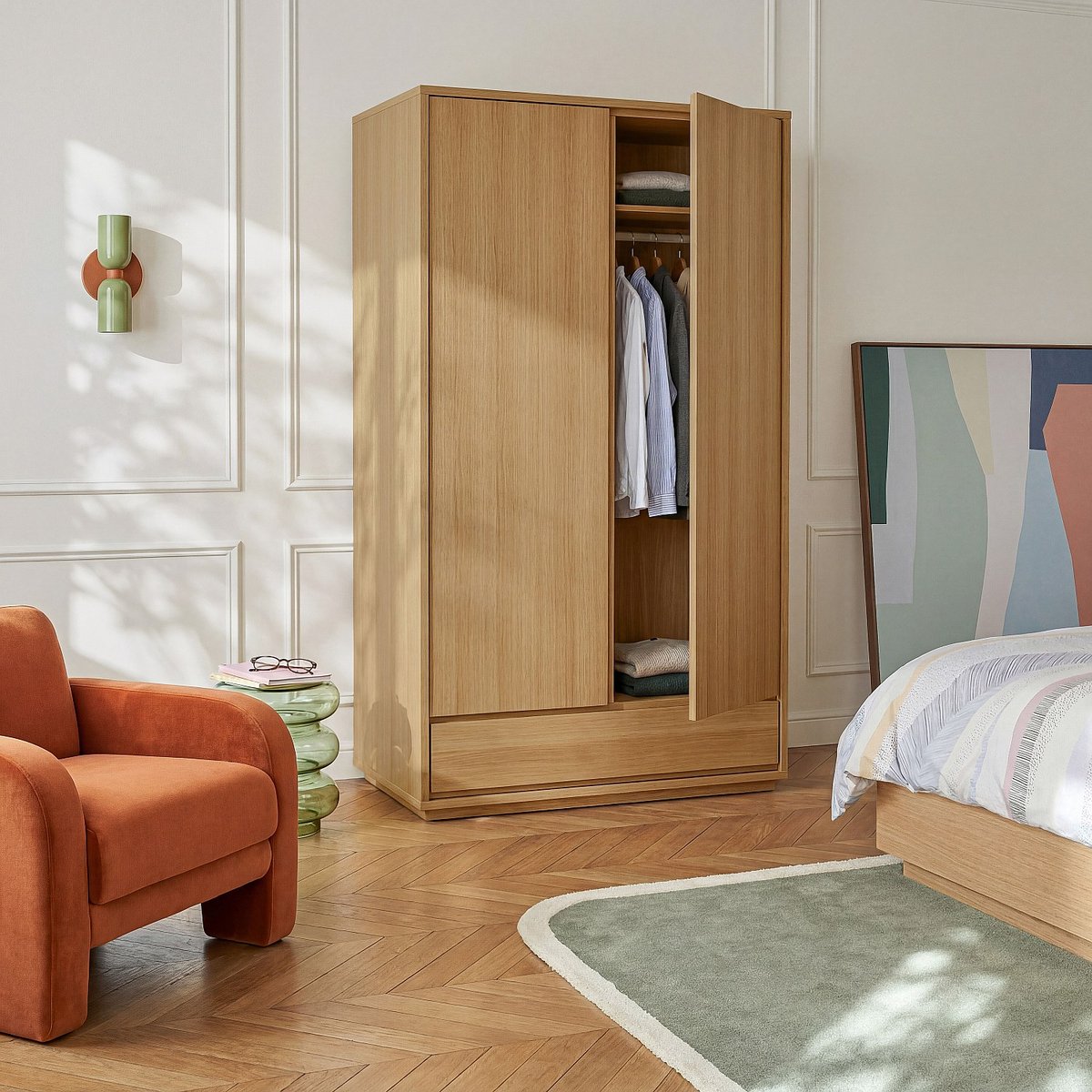 Armoire chêne HAZO naturel clair, HABITAT