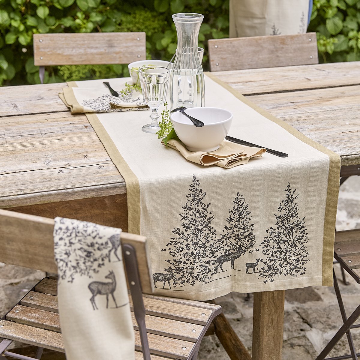 Chemin de table TRESOR DES FORETS naturel, SYLVIE THIRIEZ