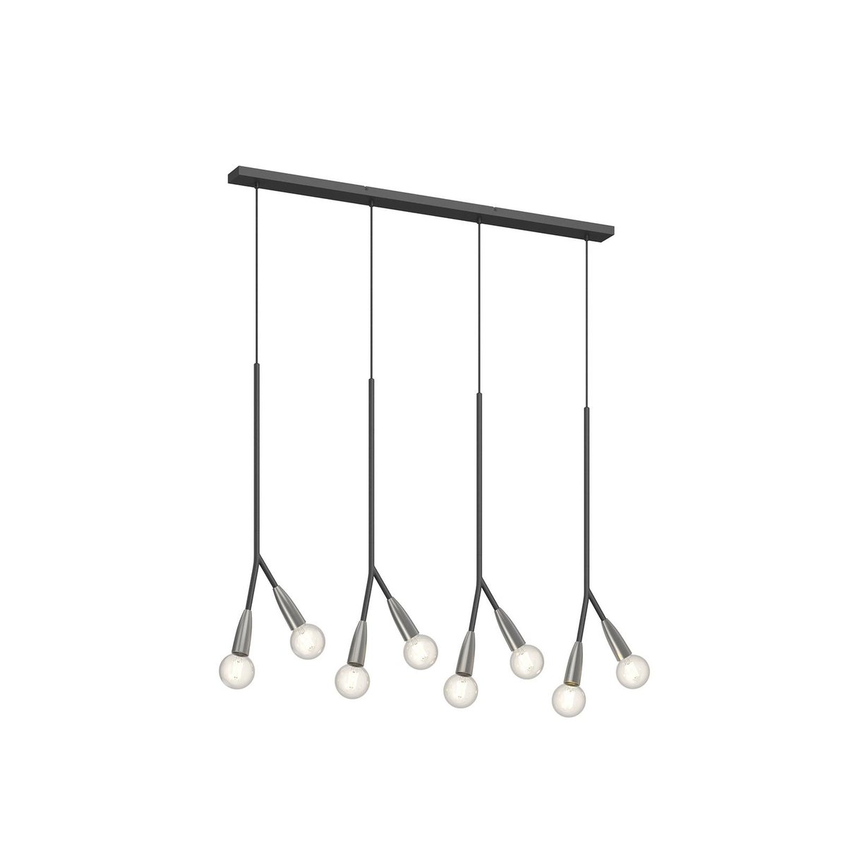 Suspension en métal moderne, Carlea noir, laiton, LUCANDE