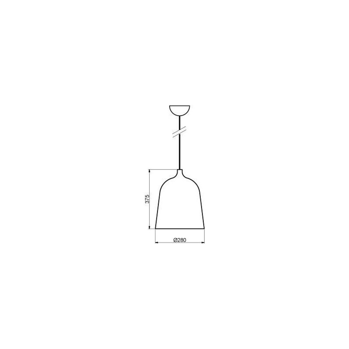 Suspension en métal design, D.37.5, BOTTLE GM noire intérieur rouge, ALUMINOR