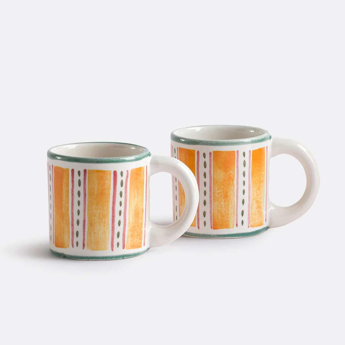 Lot de 2 mugs en grès émaillé avec motifs, Baldia multicolore, LA REDOUTE INTERIEURS