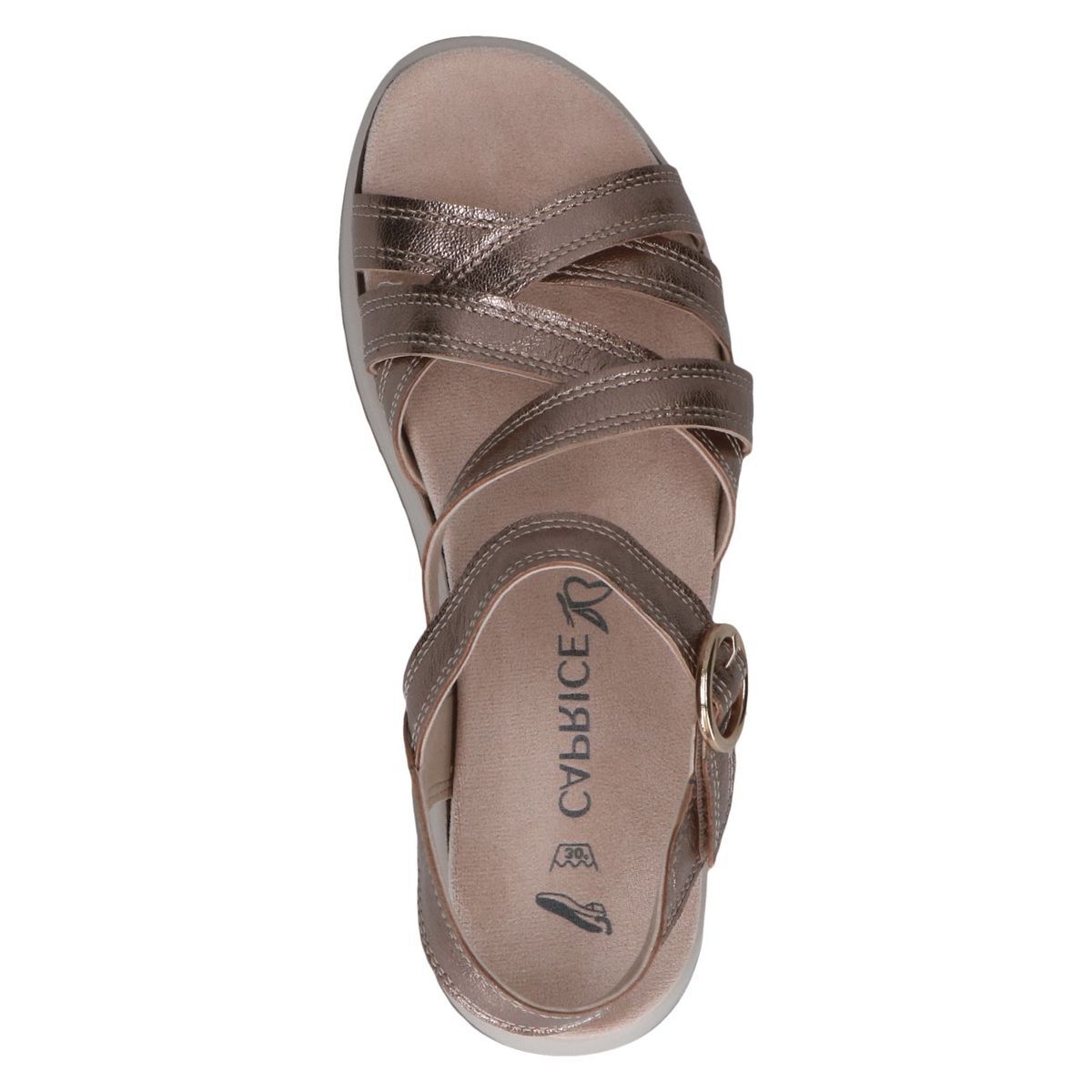 Sandale en cuir marron taupe, CAPRICE