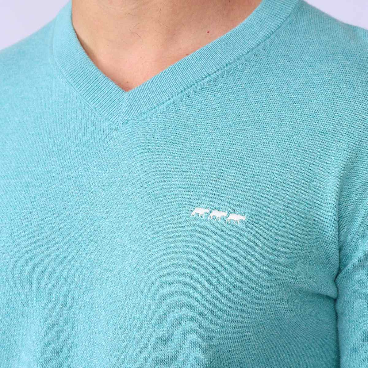 Pull Émilio bleu turquoise, MISE AU GREEN