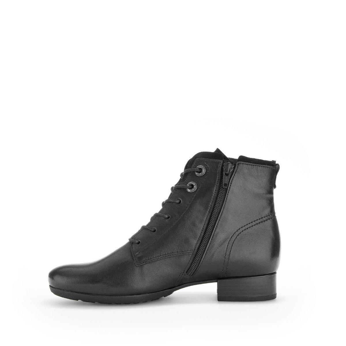 Bottines en cuir à talon décroché block noir, GABOR