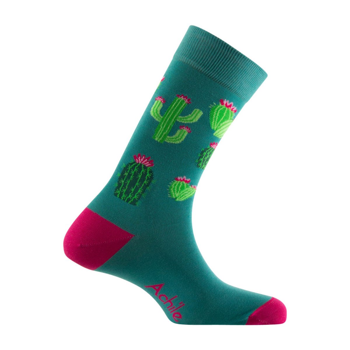 Mi-chaussettes Homme Achile fantaisie Cactus Coton majoritaire canard, ACHILE