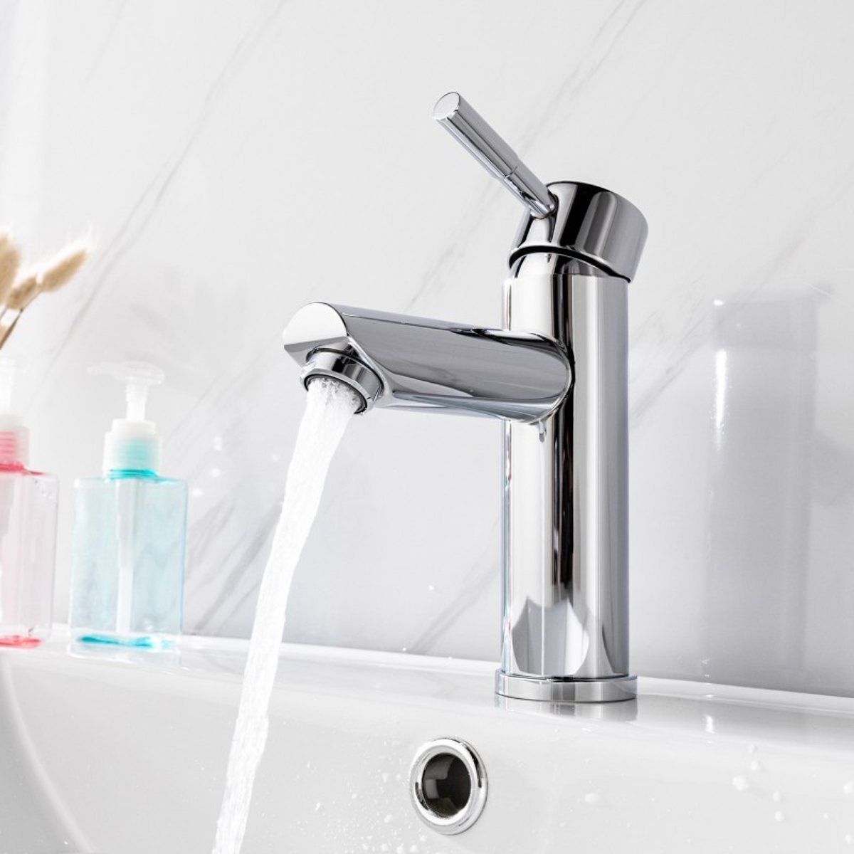 Robinet salle de bain mitigeur bec bas TAP chromé, MOB IN