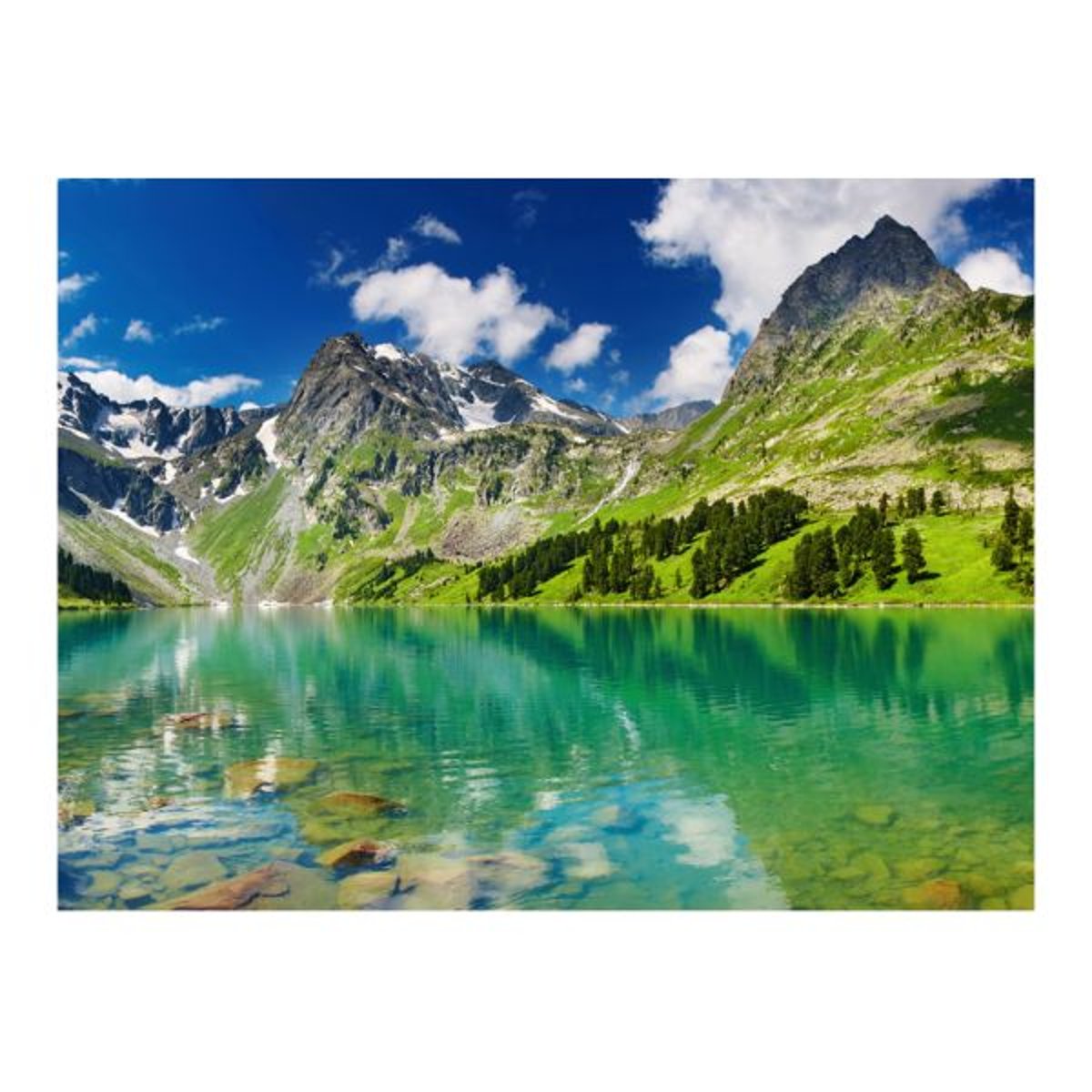 Papier peint intissé panoramique Paysage Lac de montagne bleu, EDEN