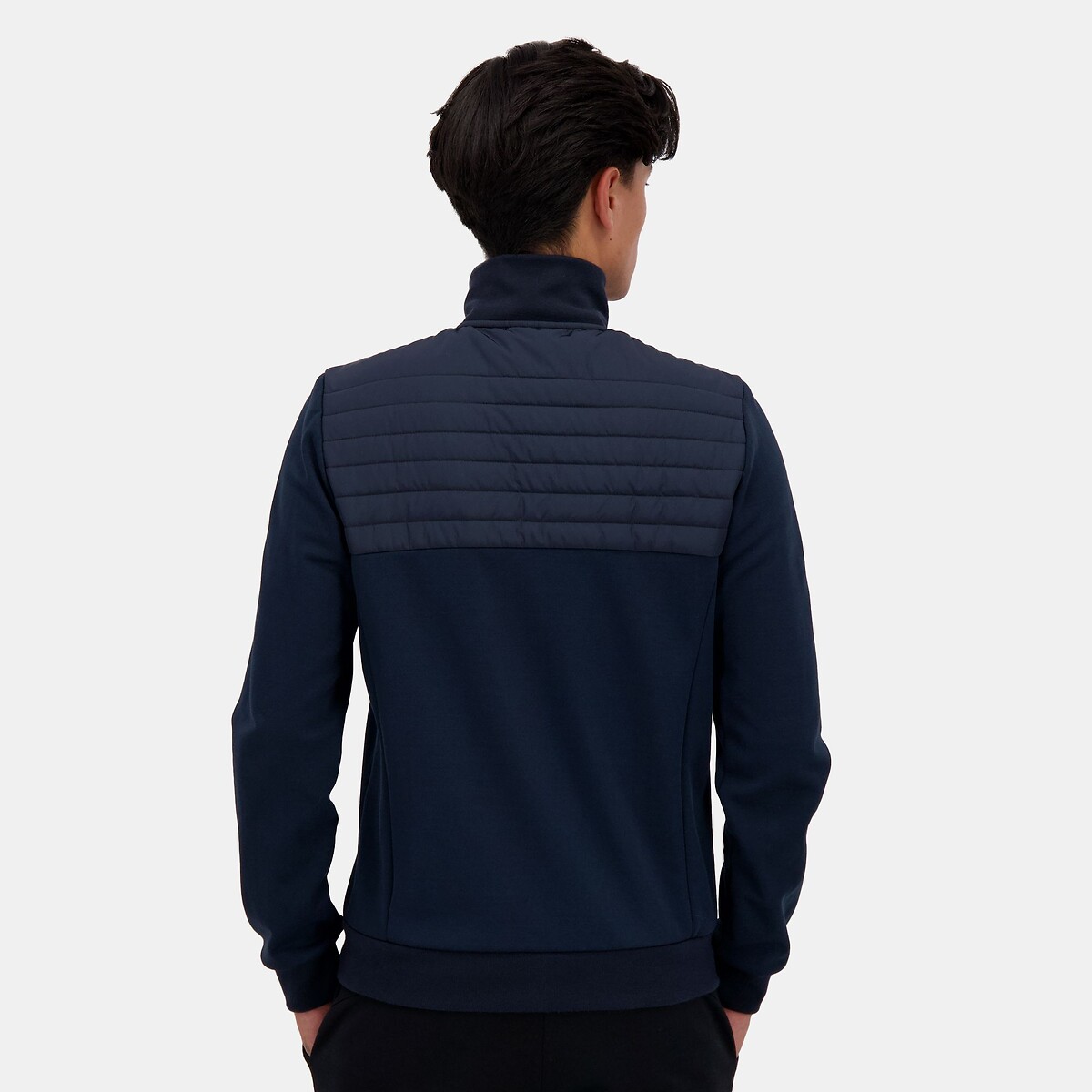 Veste hybride zippée col montant bleu marine, LE COQ SPORTIF