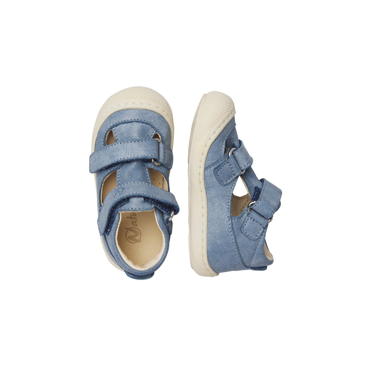 Sandales semi-fermées en cuir PUFFY marine-, NATURINO