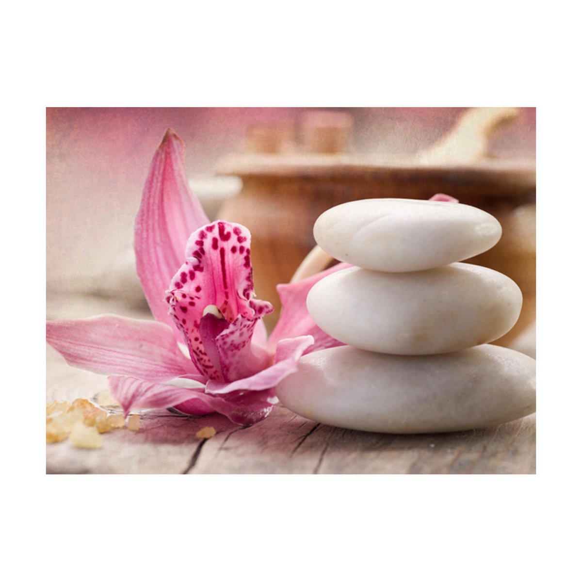Papier peint intissé panoramique Orient Zen et Spa beige, EDEN