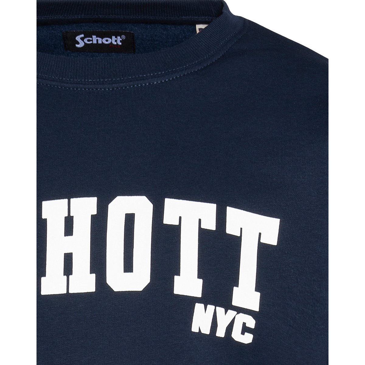 Sweatshirt col rond marine, SCHOTT
