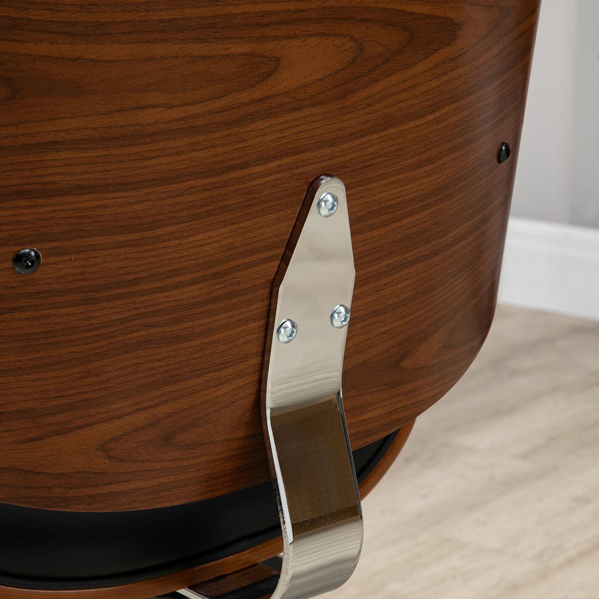 Chaise de bureau Revêtement synthétique PU noir et bois, HOMCOM