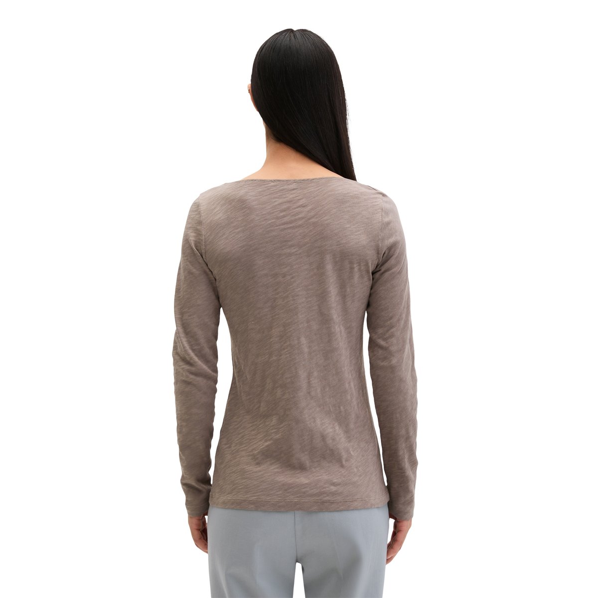 T-shirt long U-Boot DfC regular en qualité Organic Cotton marron, MARC O'POLO