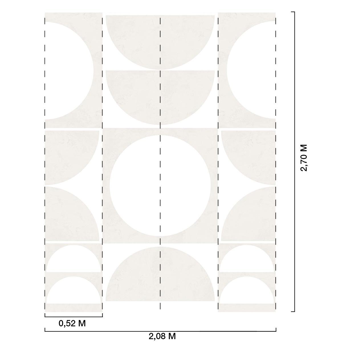 Papier peint cercles beige tendance intissé, HEXOA