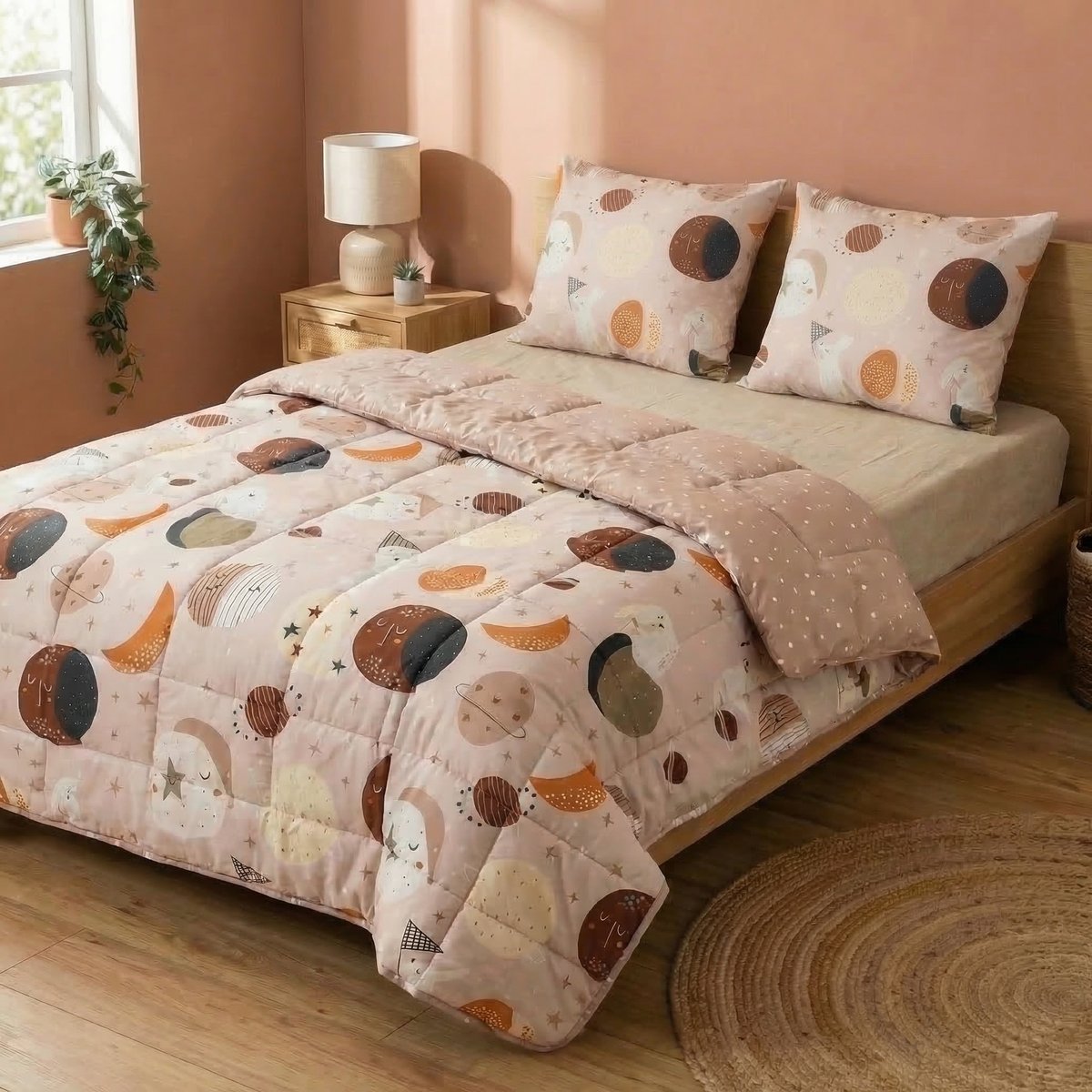 Couette imprimée Coton avec taie Celestine multicolore, EDEN