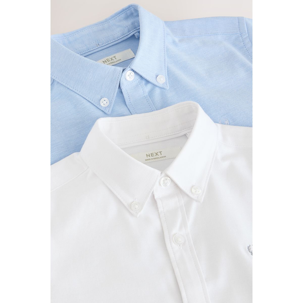 Chemise oxford à manches courtes, lot de 2 blanc/bleu, NEXT