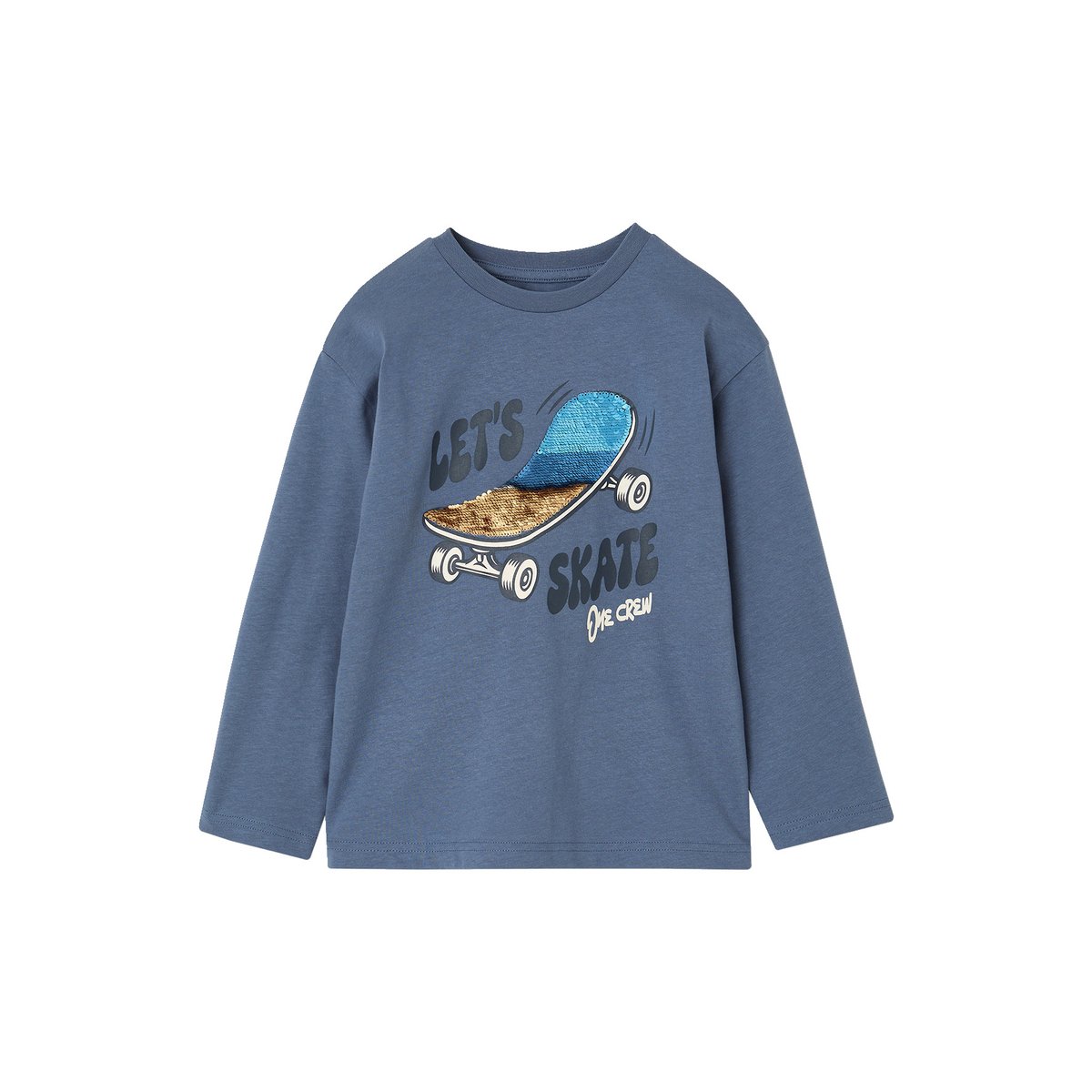 T-shirt manches longues bleu moyen, VERTBAUDET