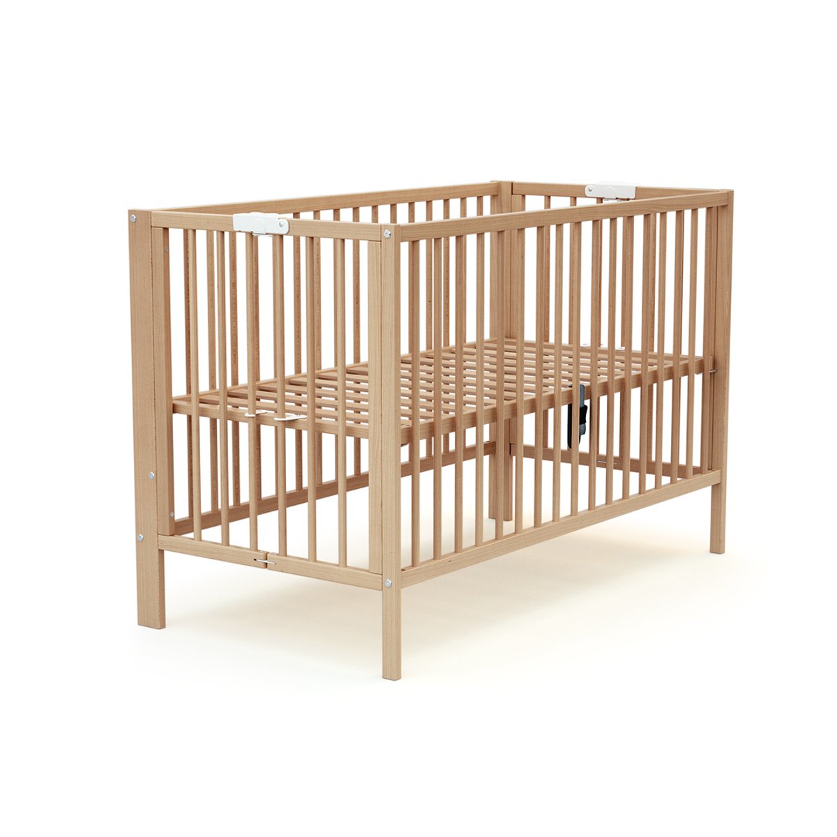 Lit bébé pliant en bois FOLDO hêtre verni, JURABABY