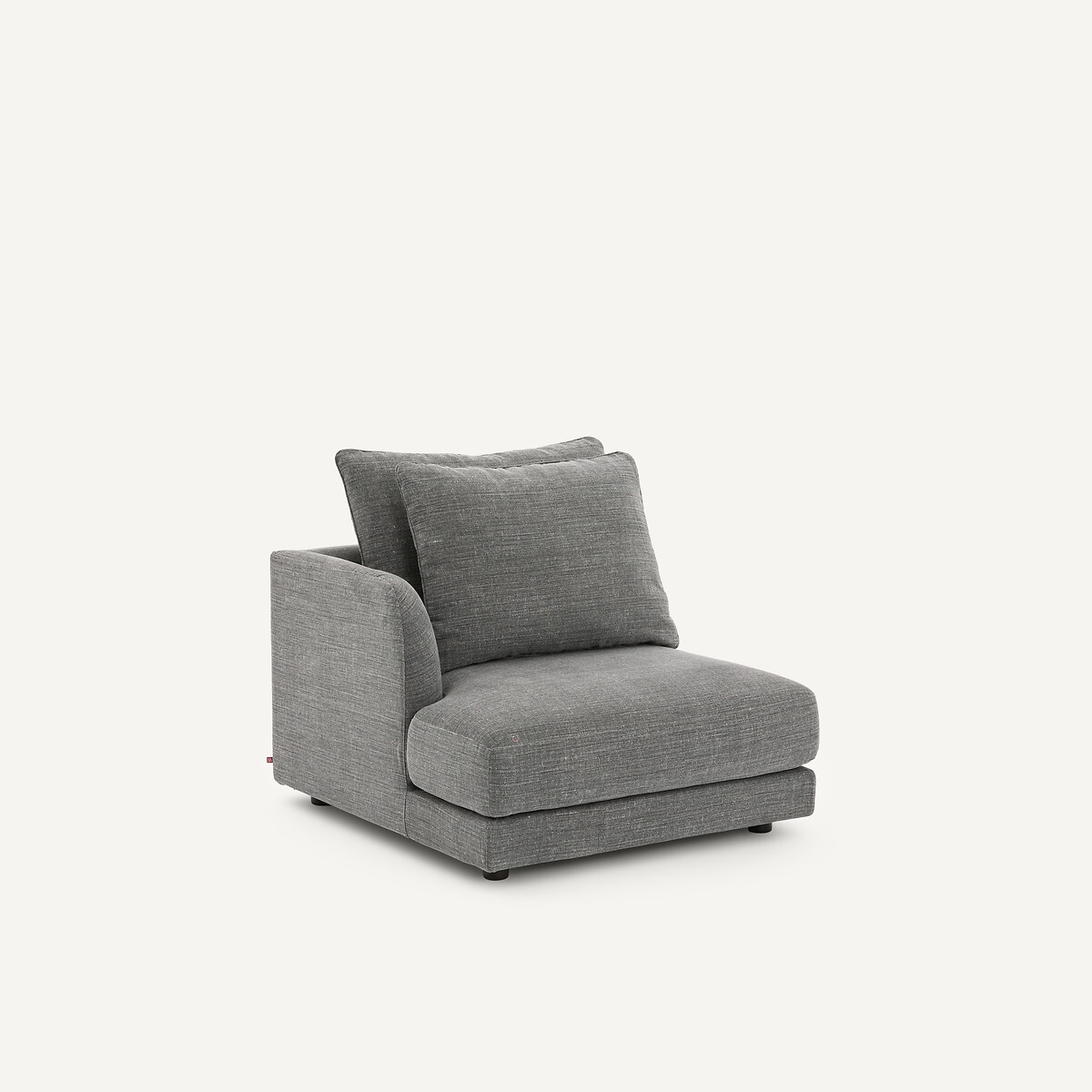 Demi-canapé gauche, modulable en coton et lin, TIBERIO anthracite, AM.PM