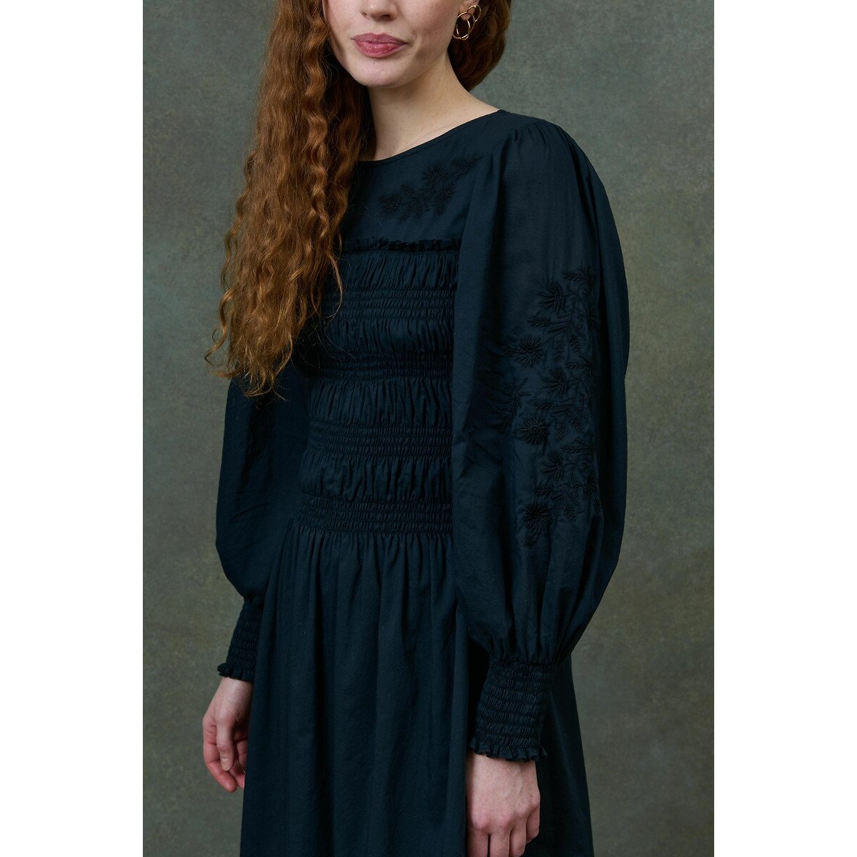 Aymee Smocked Midi Dress black, LOUISE MISHA