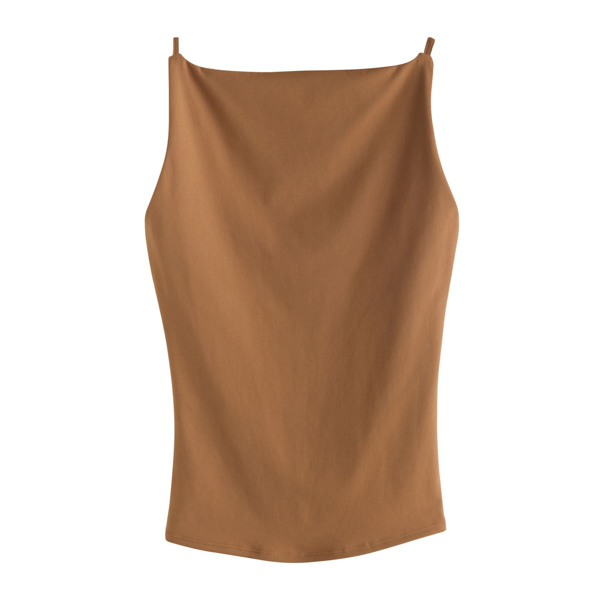 Haut à col bateau et soutien-gorge intégré marron chocolat, NEXT
