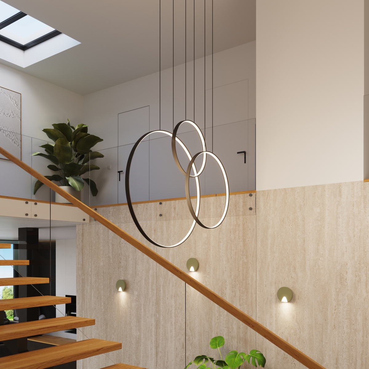 Suspension Aluminium Noir LED 3 Rio noir, EDEN