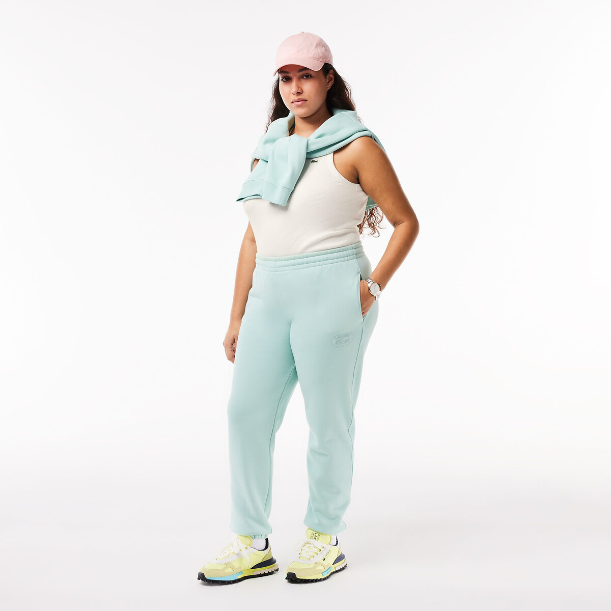 Débardeur slim fit coton côtelé blanc-70v, LACOSTE