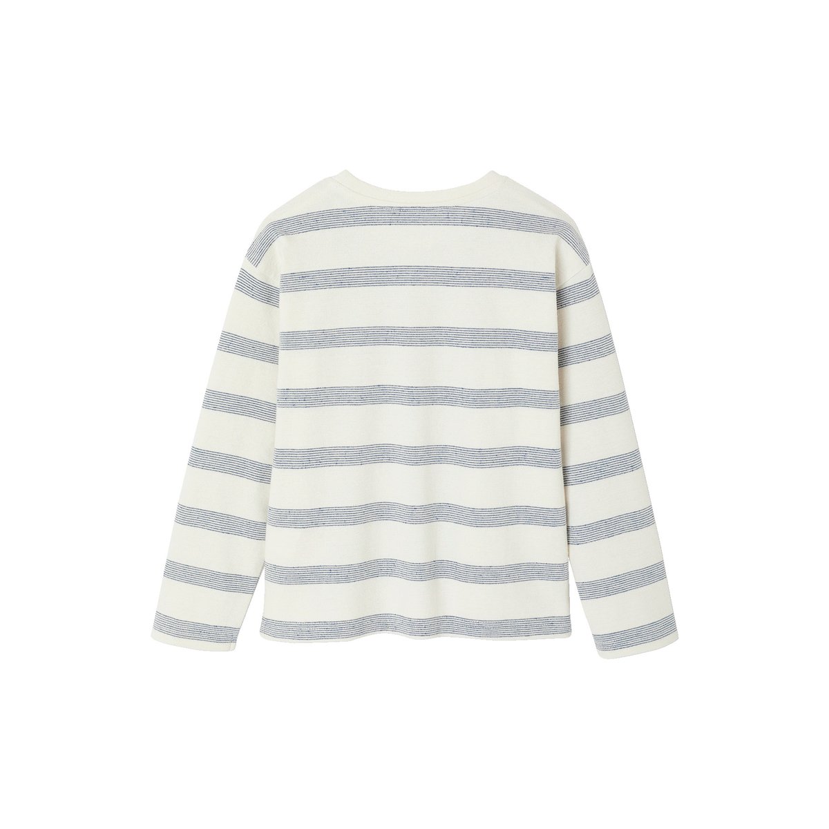 Tee-shirt manches longues effet rayé rayé blanc, VERTBAUDET