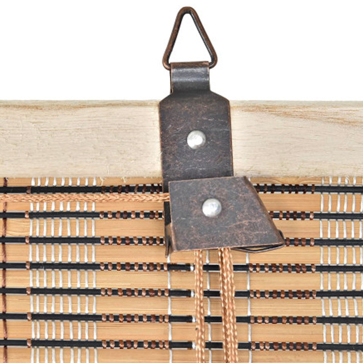 Store enrouleur pour intérieur bicolore en bambou 60x3x175cm bois, WADIGA