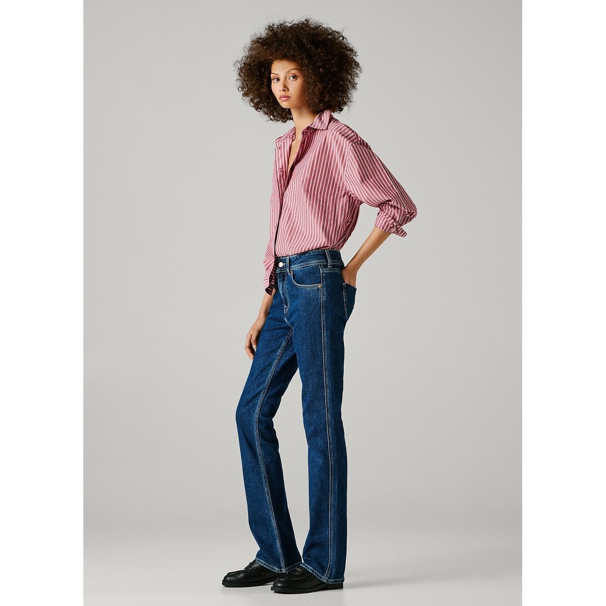 Jean bootcut taille standard PIPER stone wash royal blue, PEPE JEANS