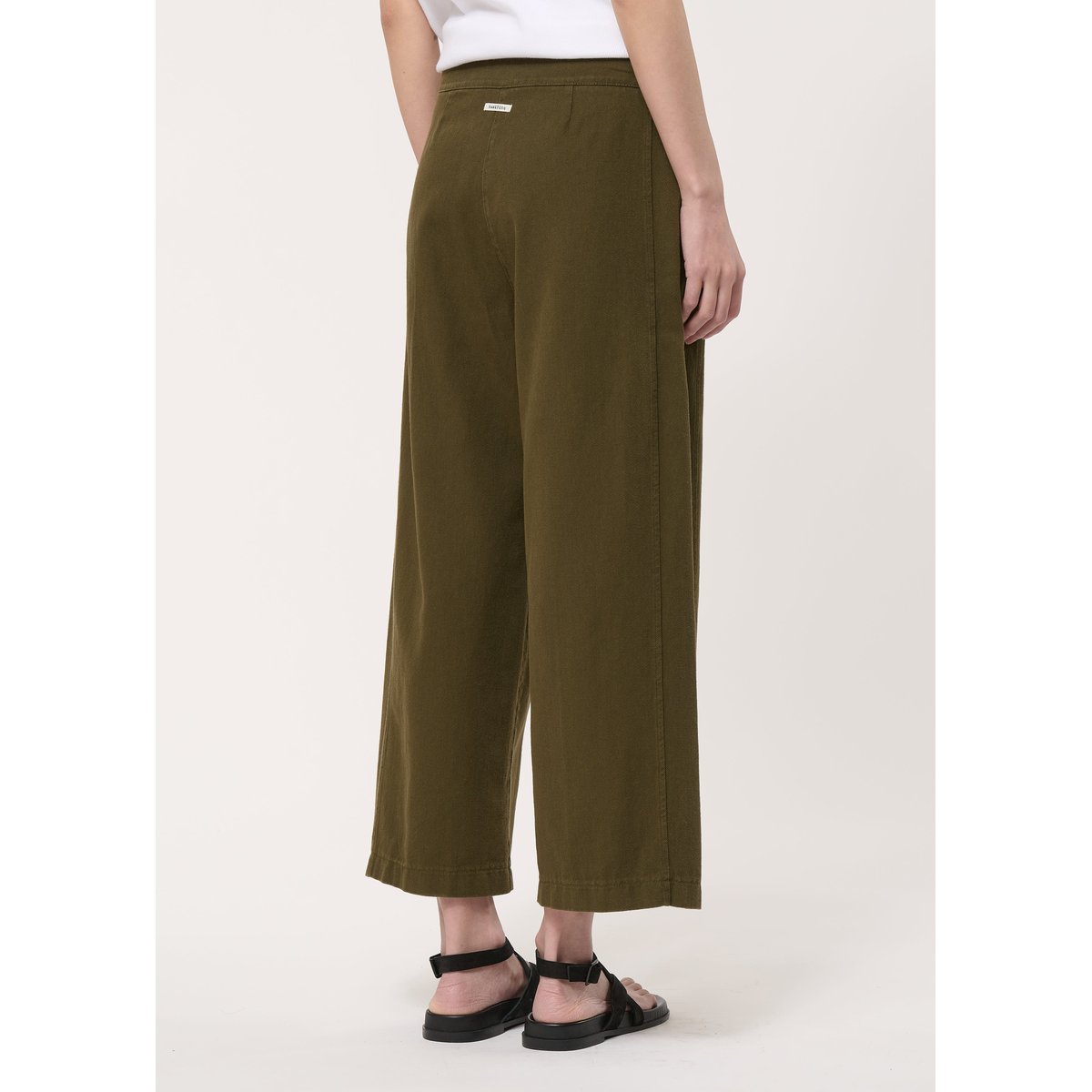 Pantalon barrel en coton taille haute militaire, HUMILITY