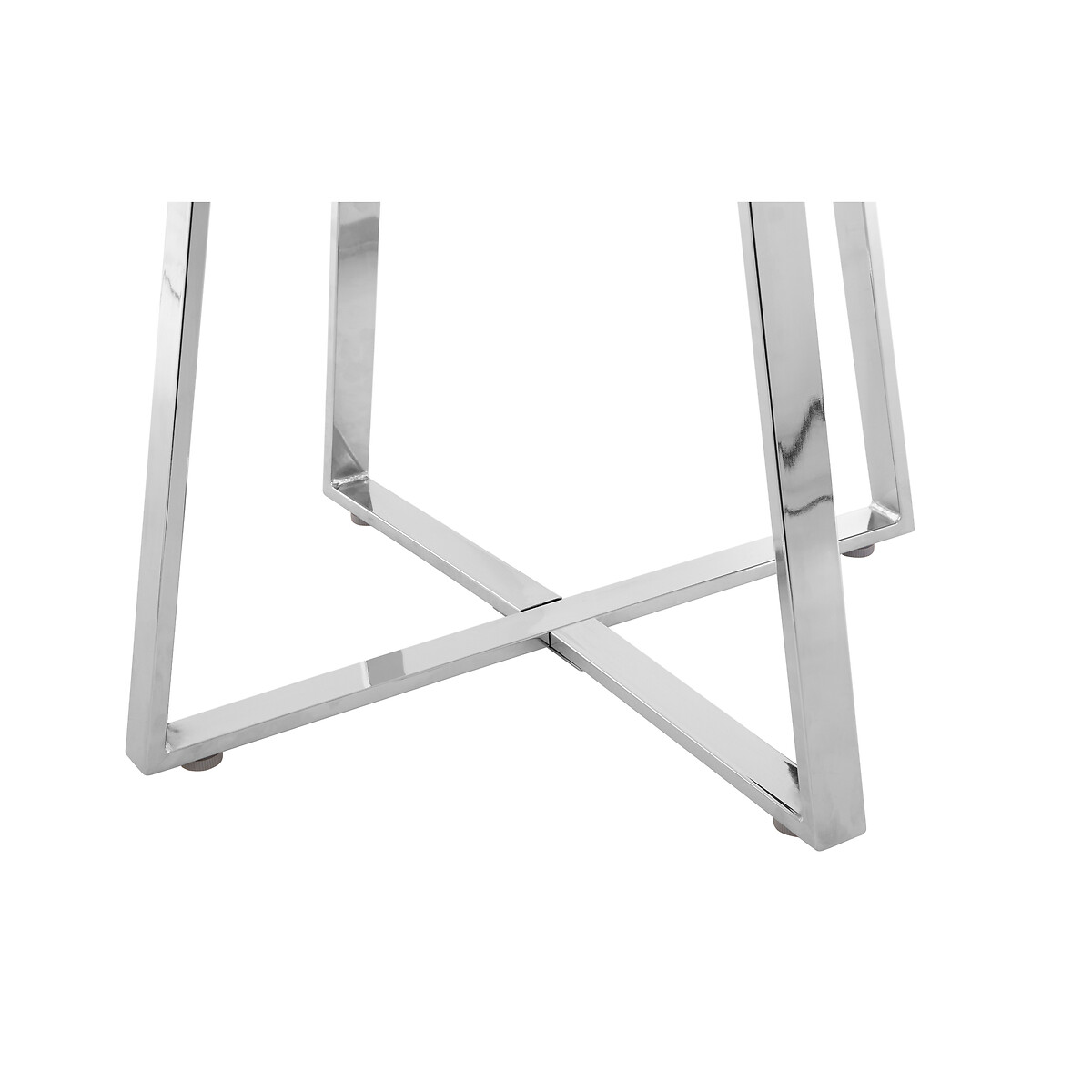 Round Dining Table with Glass Top and Chrome Leg (Seats 4) chrome, SO'HOME