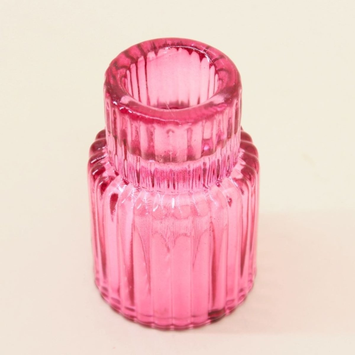 Set de 5 bougeoirs en verre assortis rose, HASHTAG DECO