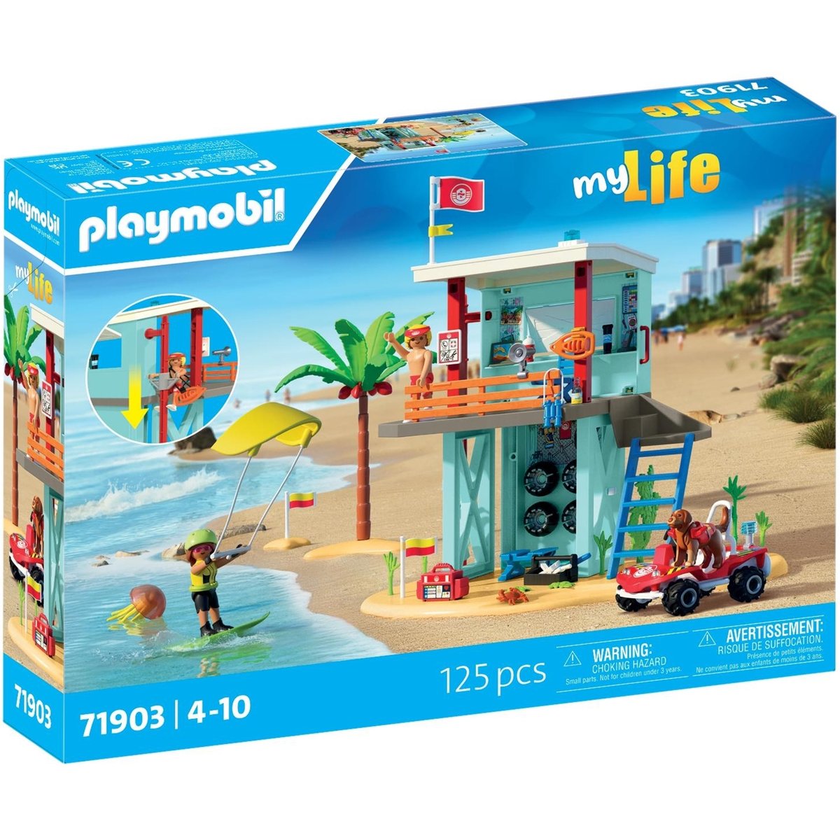 Poste de secours & voiturette de plage multicolore, PLAYMOBIL
