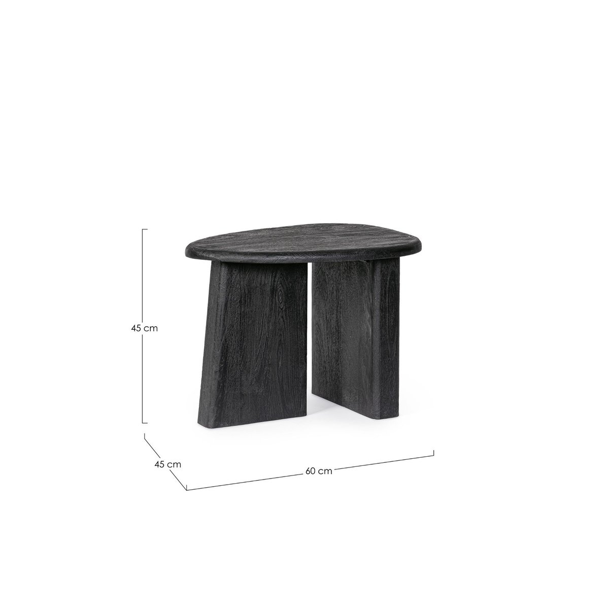 Table basse de salon galet en bois de manguier L60 - JUAREZ noir, HELLIN, DEPUIS 1862