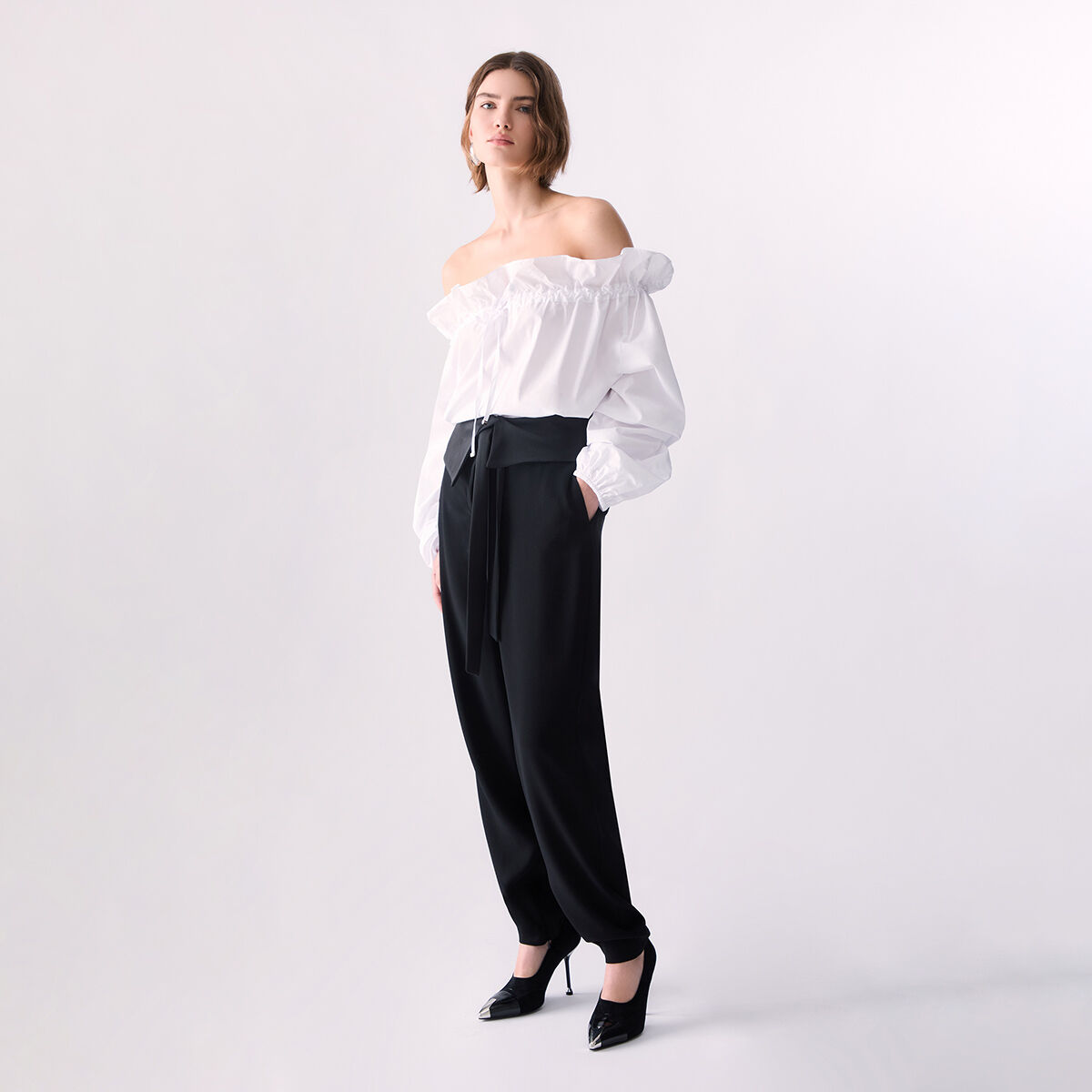Blouse en popeline blanc optique, LIU JO