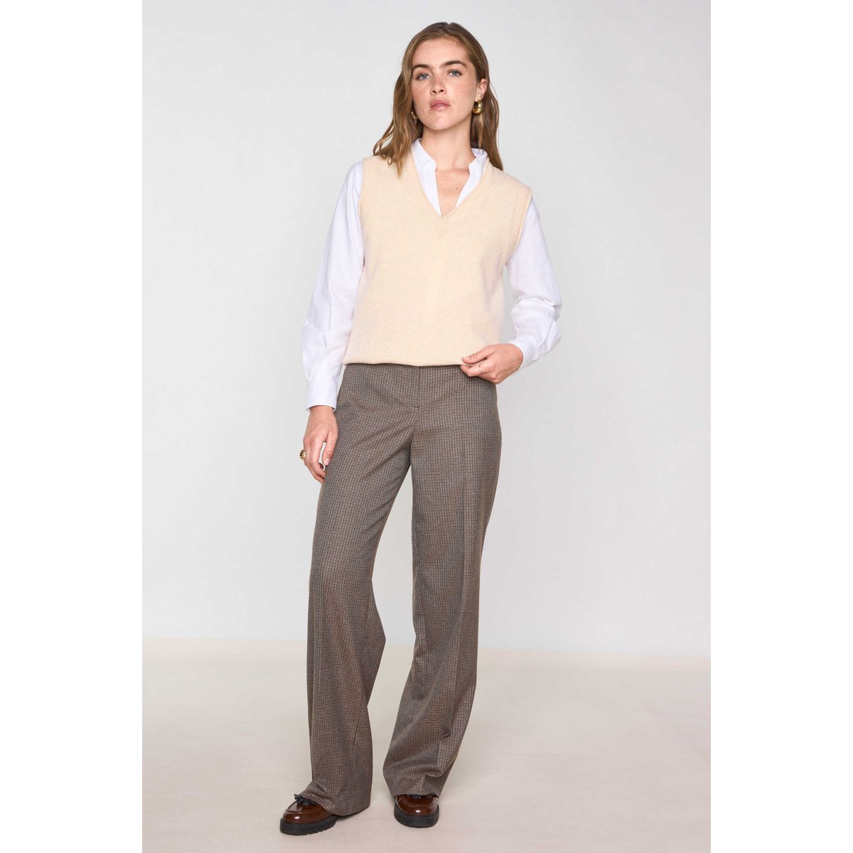 Pull sans manches BASILE en 100% laine beige, Maison 123