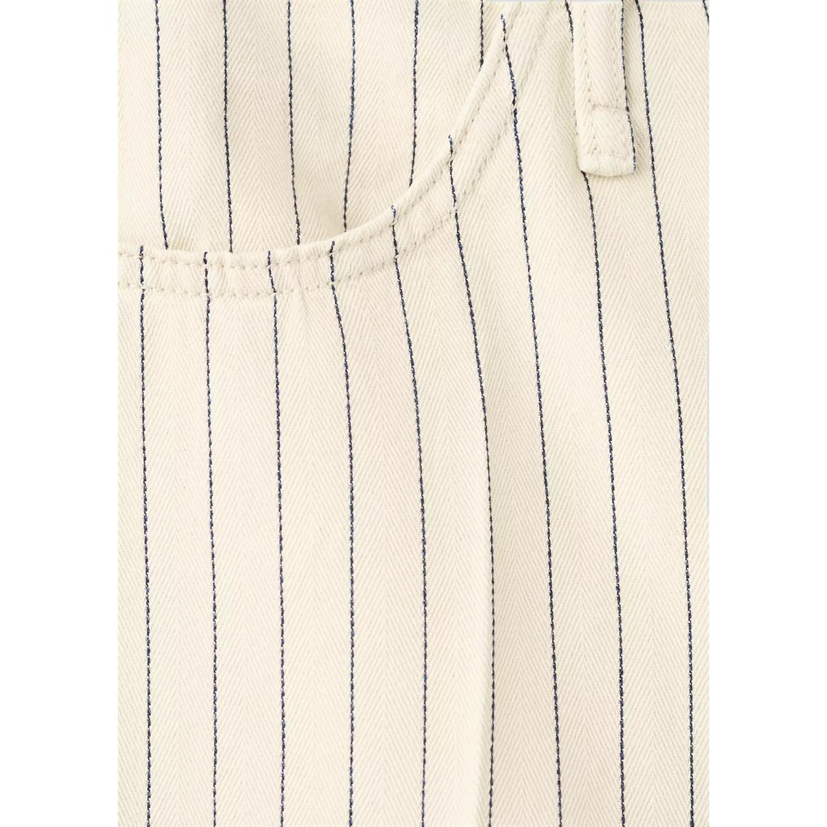 Bermudas jorts à rayures taille mi-haute vanille, MANGO