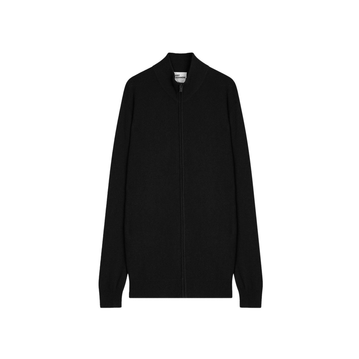 Gilet Zippé Col Montant Noir Alan noir, JUST CASHMERE