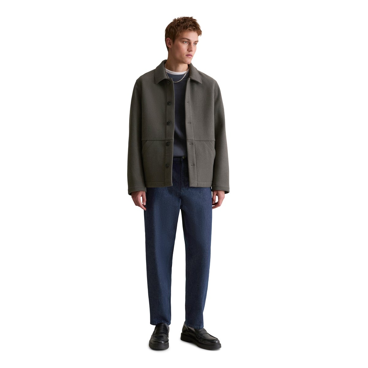Veste en laine regular en laine mélangée et recyclée noir, MARC O’POLO DENIM
